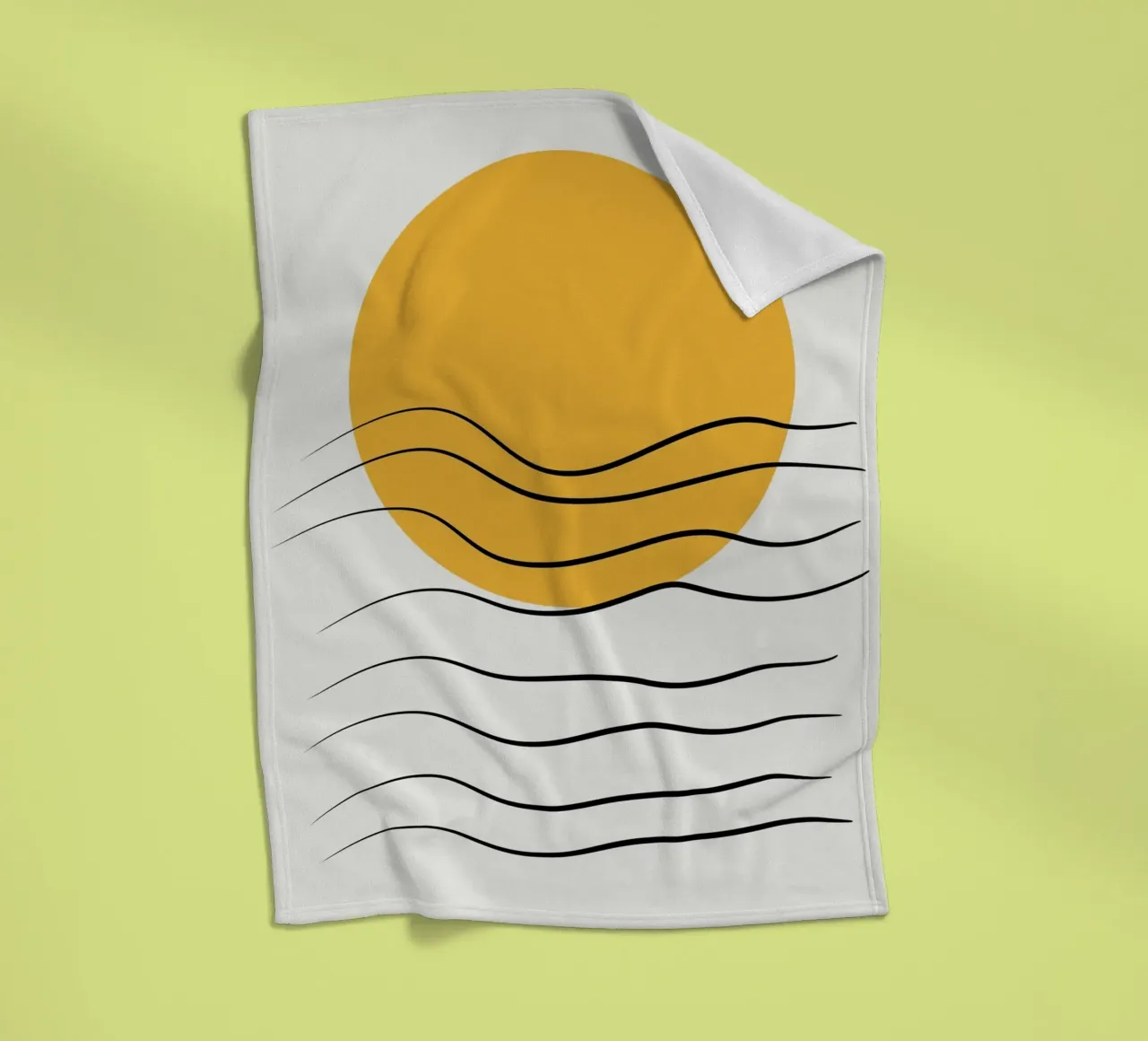 Giallo e linee artistiche 06 coperta in pile da Little Dean
