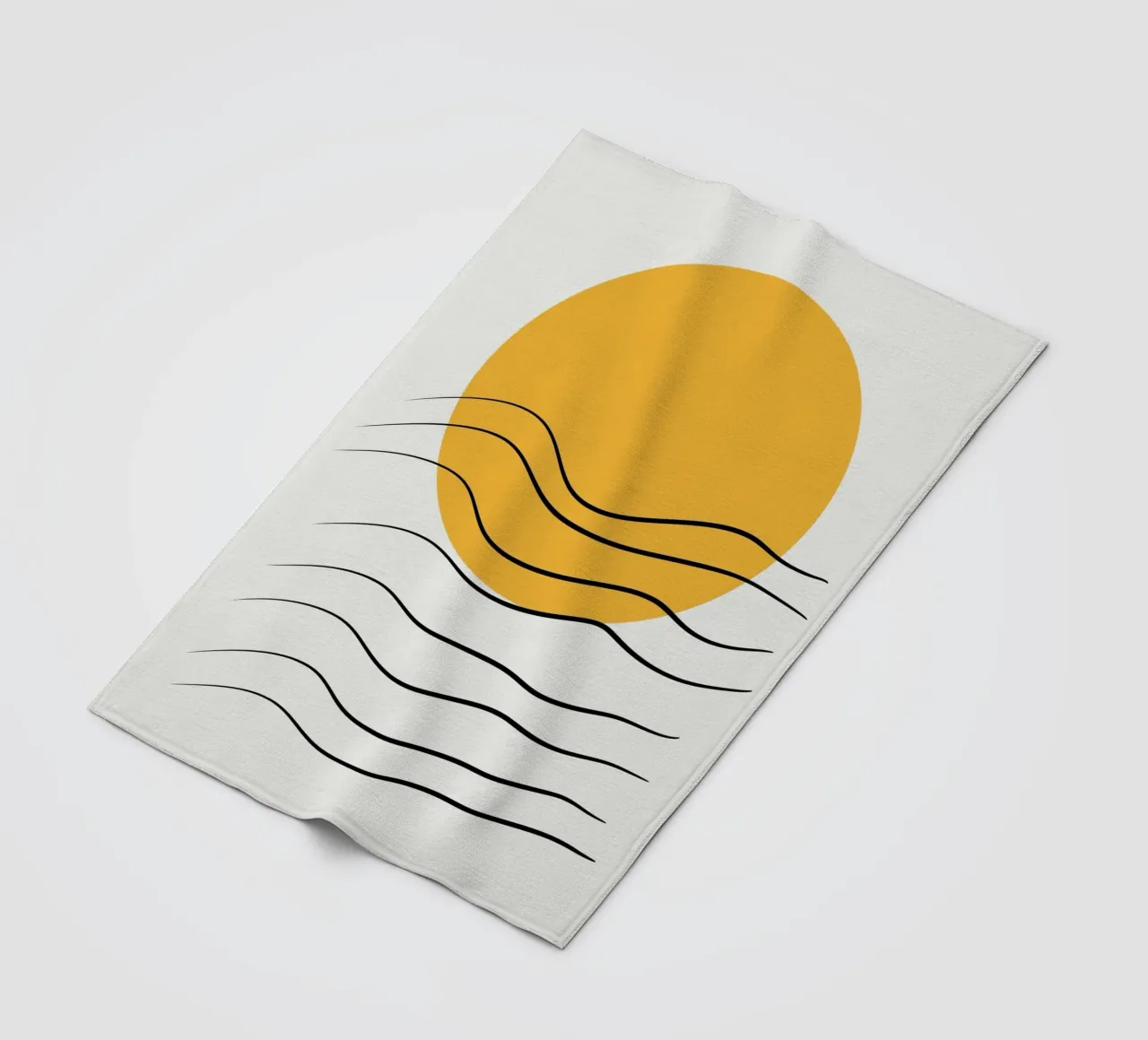 Giallo e linee artistiche 06 coperta in pile da Little Dean
