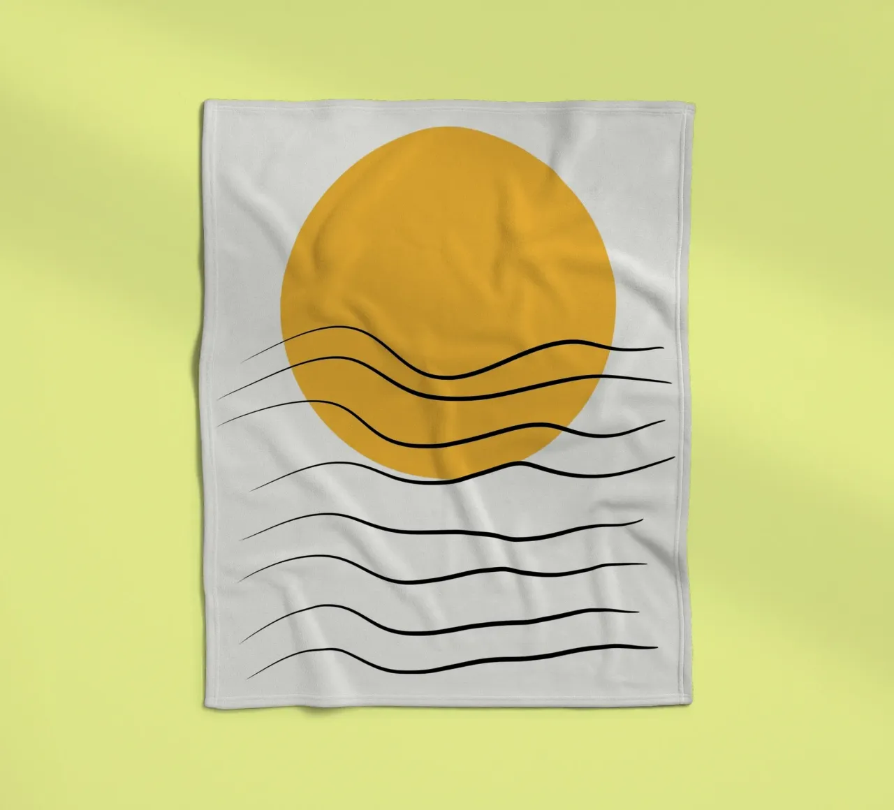 Giallo e linee artistiche 06 coperta in pile da Little Dean