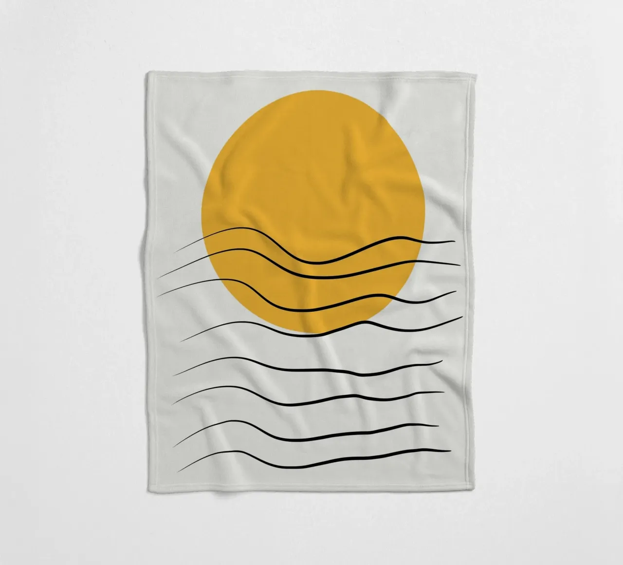Giallo e linee artistiche 06 coperta in pile da Little Dean