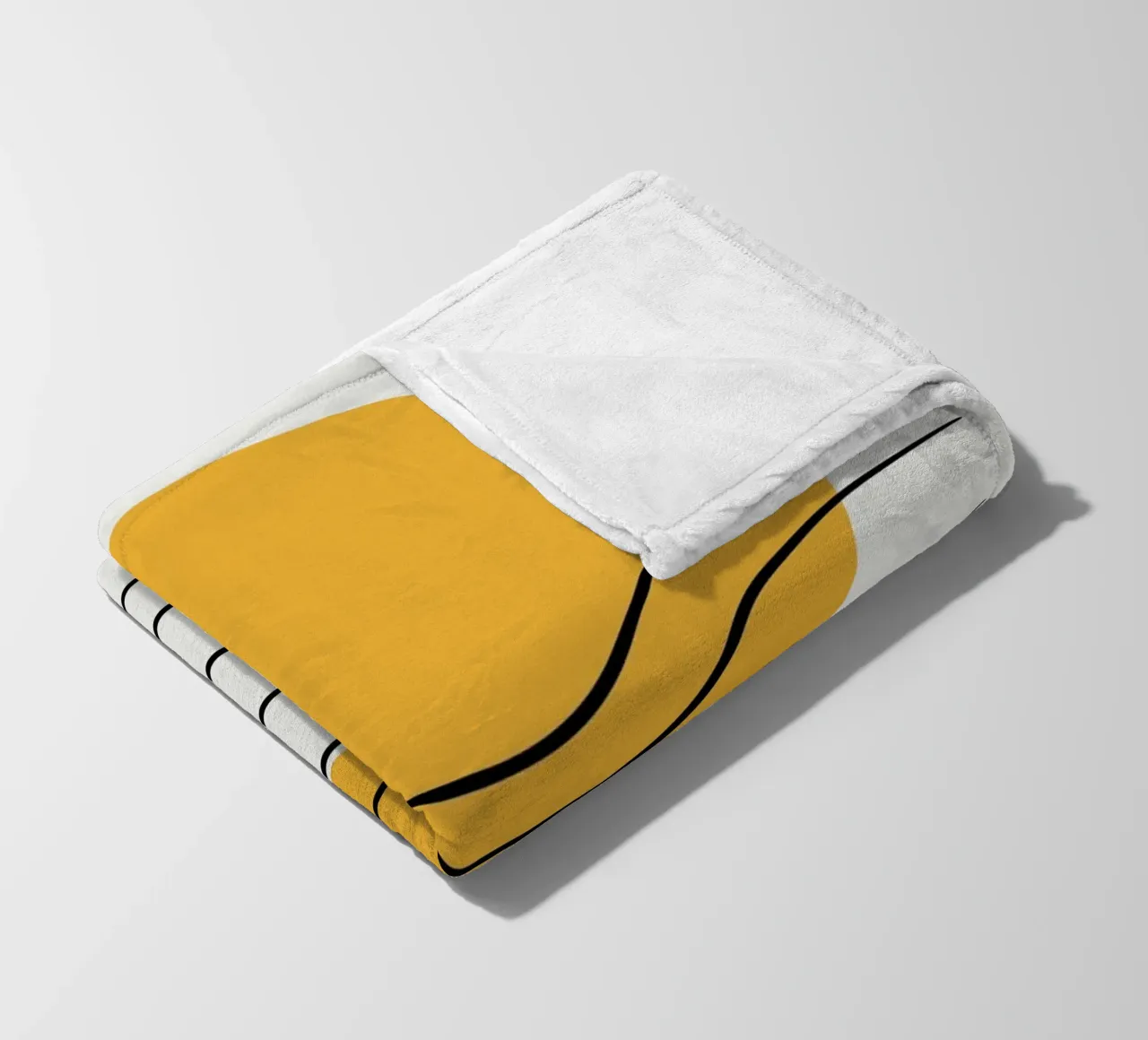 Giallo e linee artistiche 06 coperta in pile da Little Dean