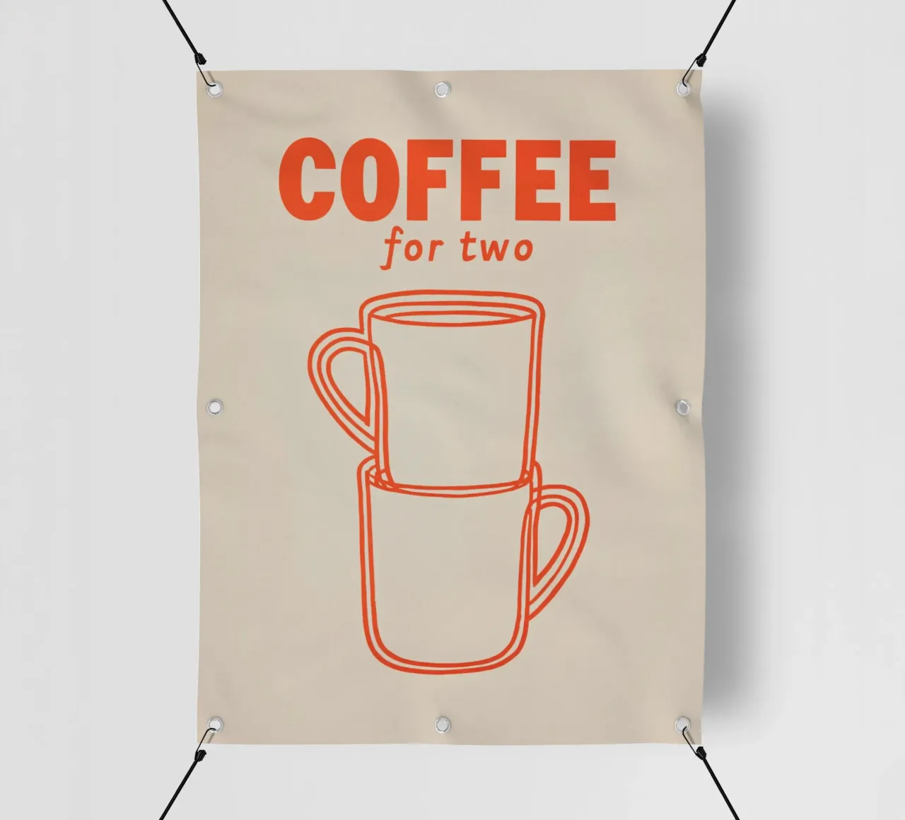 Pausa caffè per due persone telo in pvc da Carinaprint