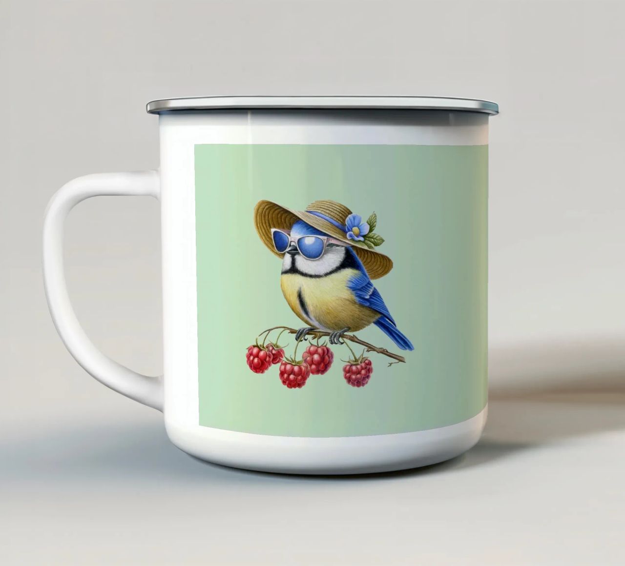 Uccello estivo tazza in smalto da Graphit und Farbe