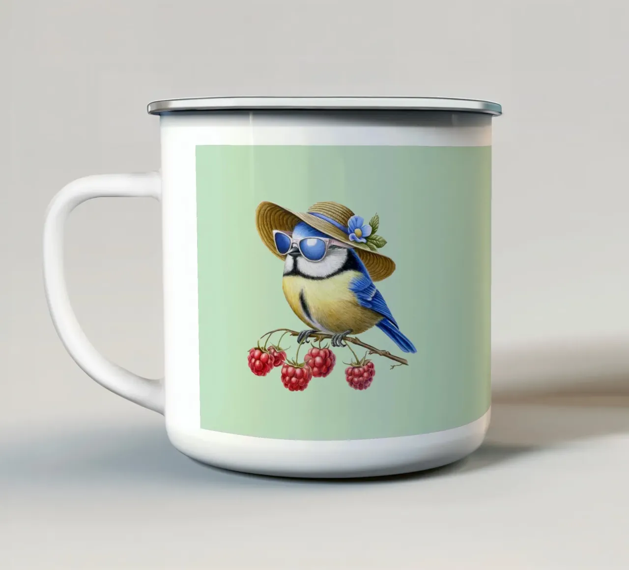 Uccello estivo tazza in smalto da Graphit und Farbe