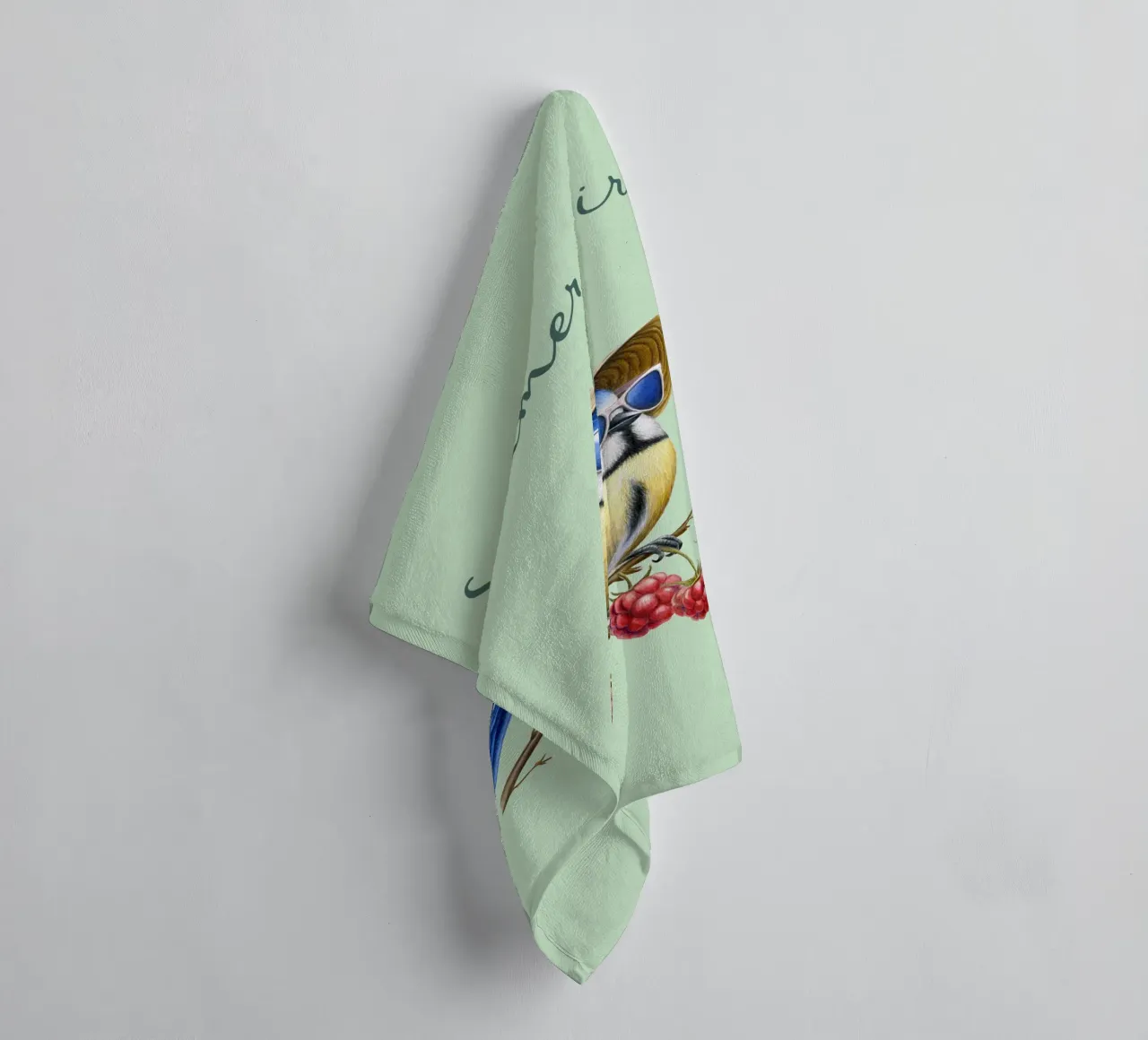 Uccello estivo asciugamano da bagno da Graphit und Farbe