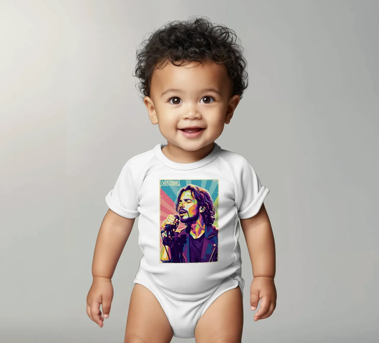 Chris Cornell pop art body neonato maniche corte da Hantamrata