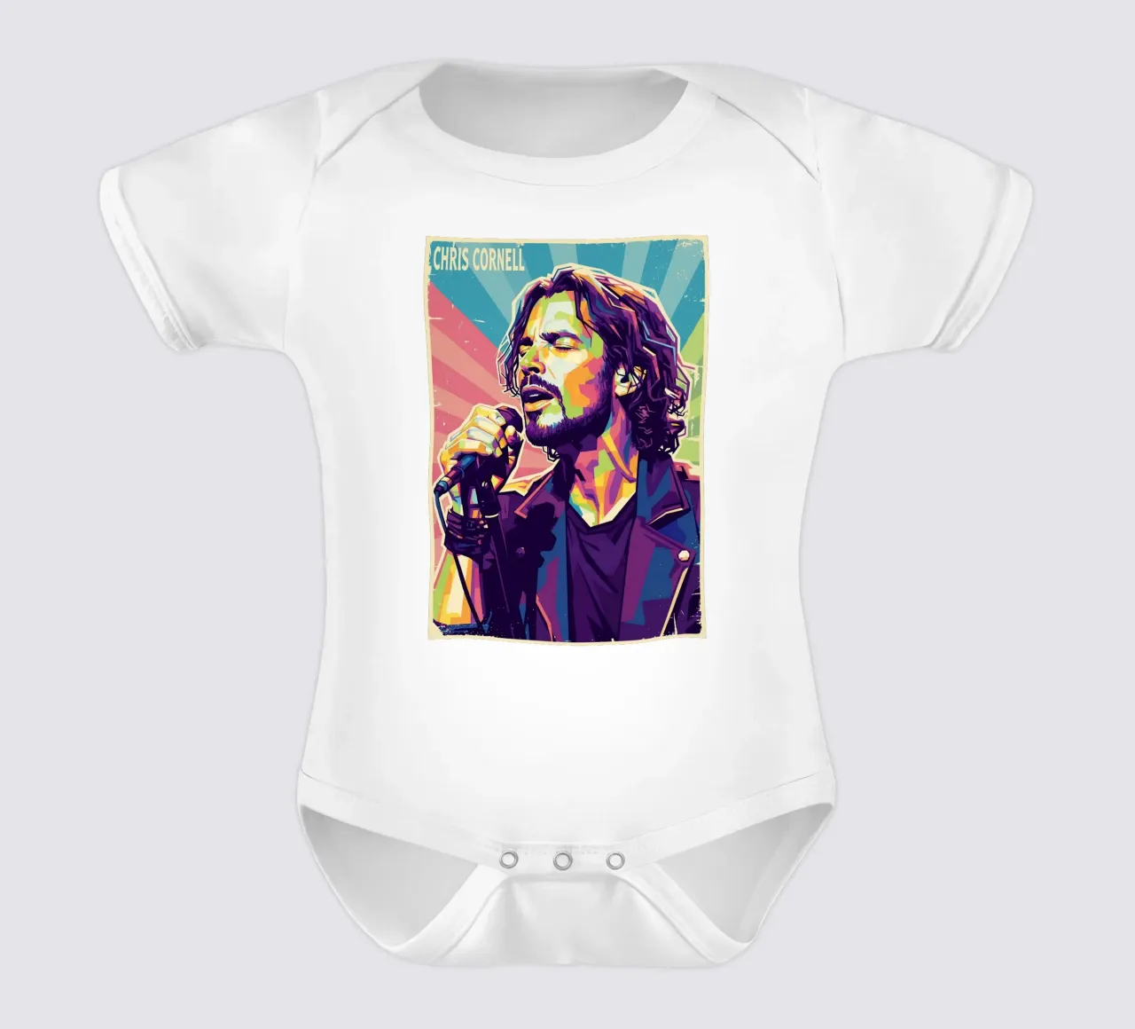 Chris Cornell pop art body neonato maniche corte da Hantamrata