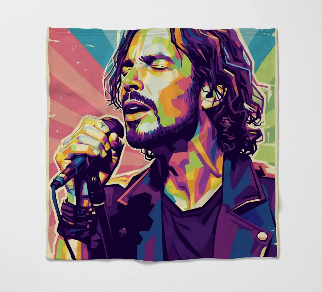 Chris Cornell pop art coperta in pile da Hantamrata