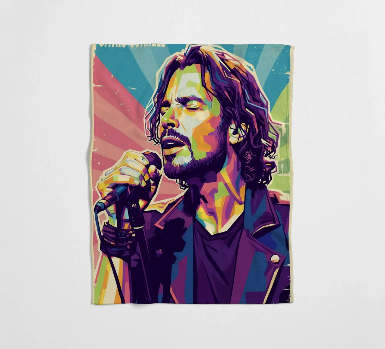 Chris Cornell pop art coperta in pile da Hantamrata