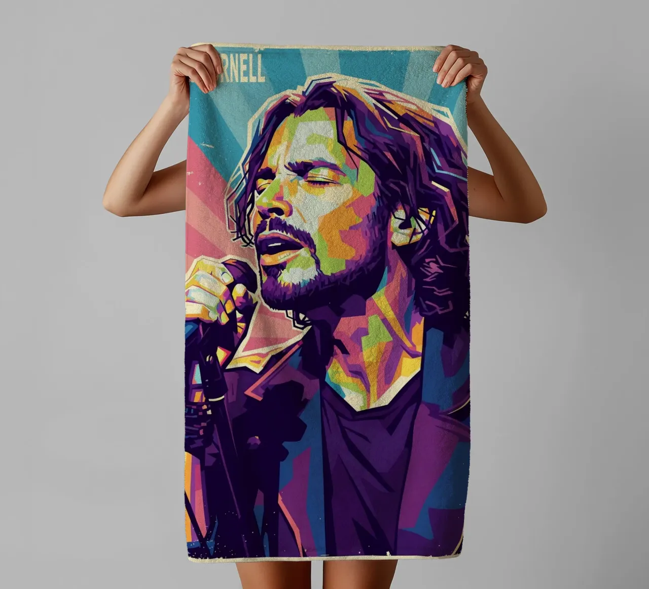 Chris Cornell pop art asciugamano da bagno da Hantamrata