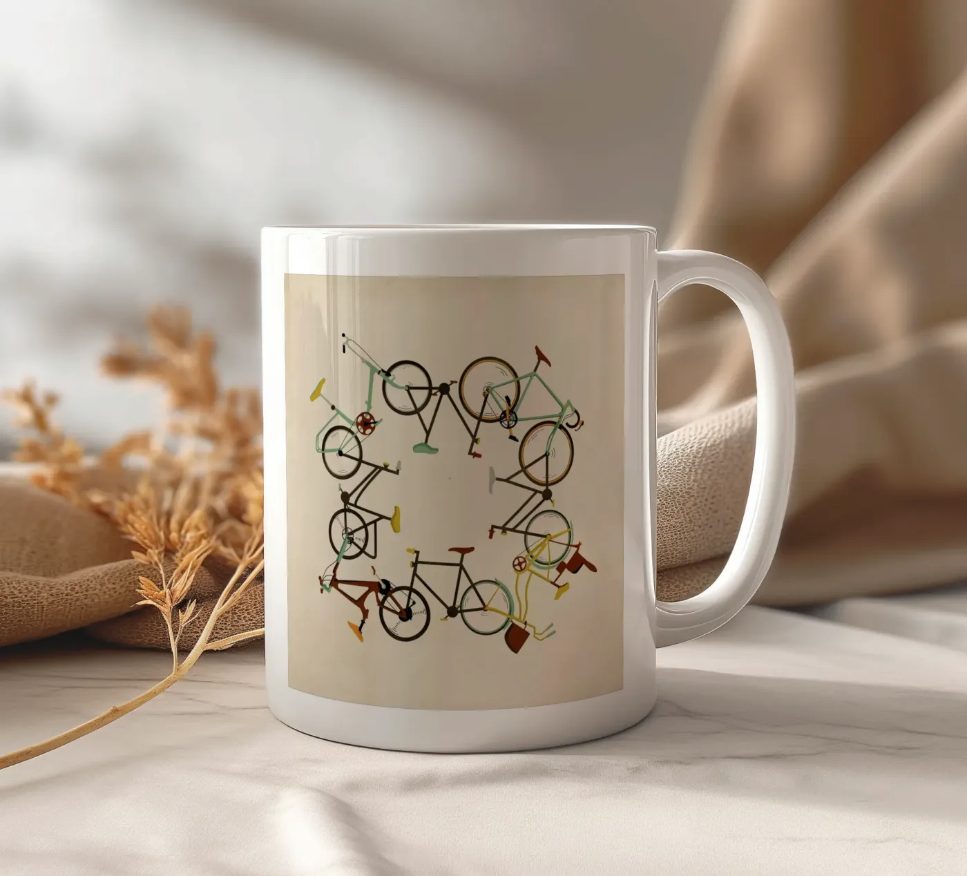 Bikes ceramic mug by Giordano Poloni