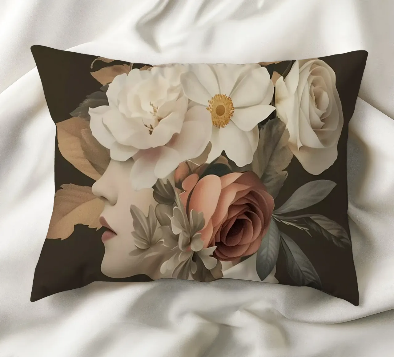 Testa di fiore vintage cuscino da Carinaprint