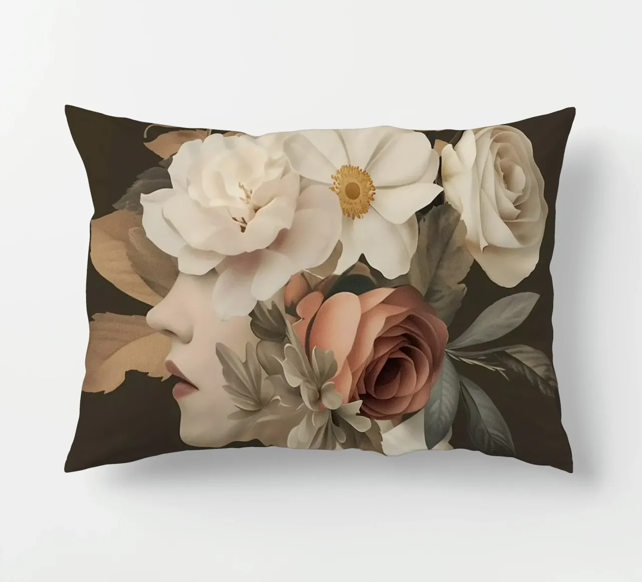Testa di fiore vintage cuscino da Carinaprint