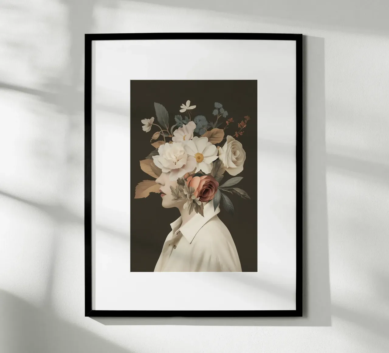 Testa di fiore vintage poster con telaio in alluminio da Carinaprint