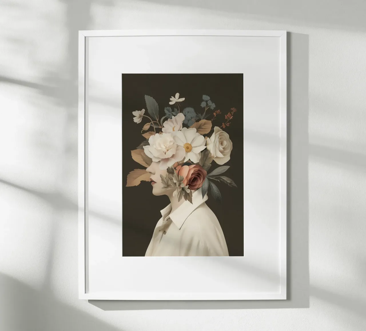 Testa di fiore vintage poster con telaio in alluminio da Carinaprint