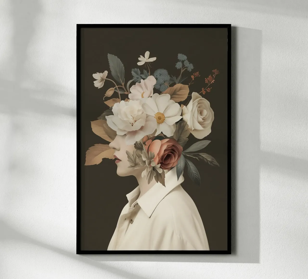 Testa di fiore vintage poster con telaio in alluminio da Carinaprint