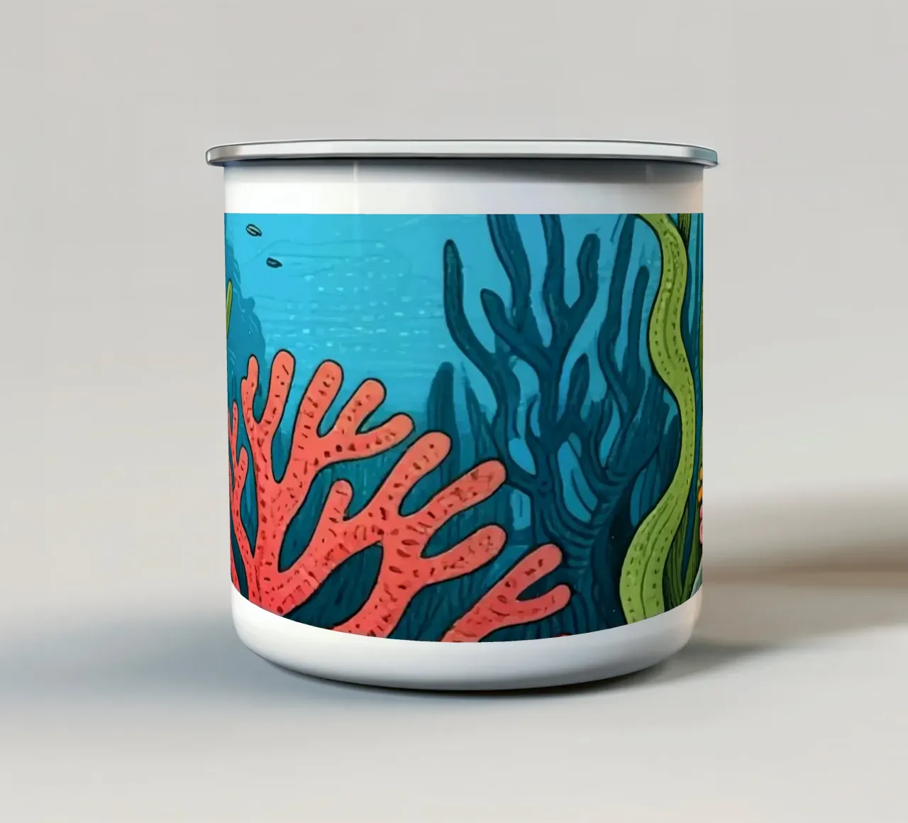 Corallo sott'acqua tazza in smalto da knowledge
