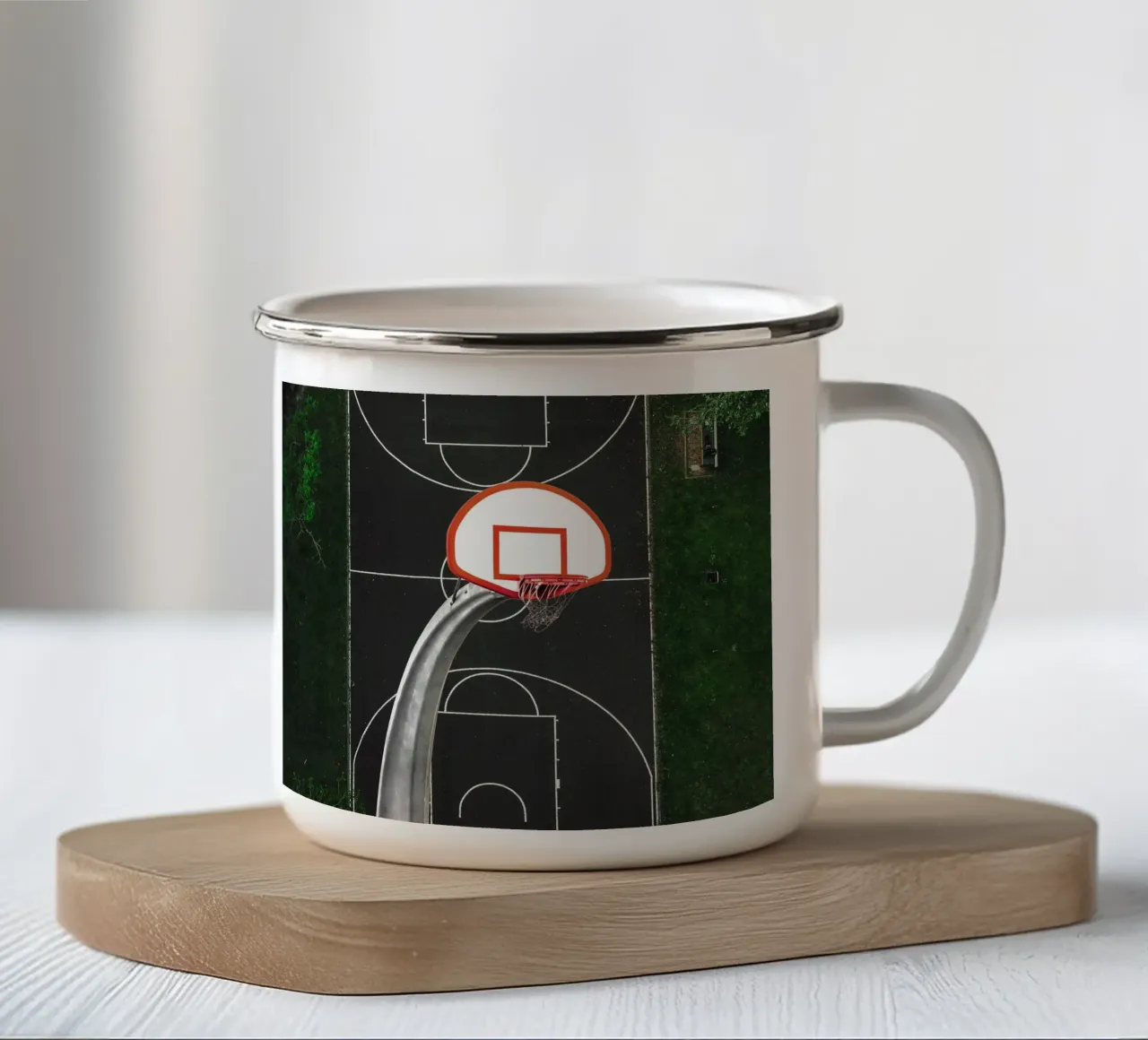 Campo da basket tazza in smalto da arizrab