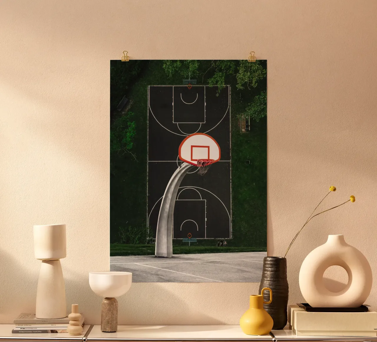 Campo da basket poster con telaio in alluminio da arizrab