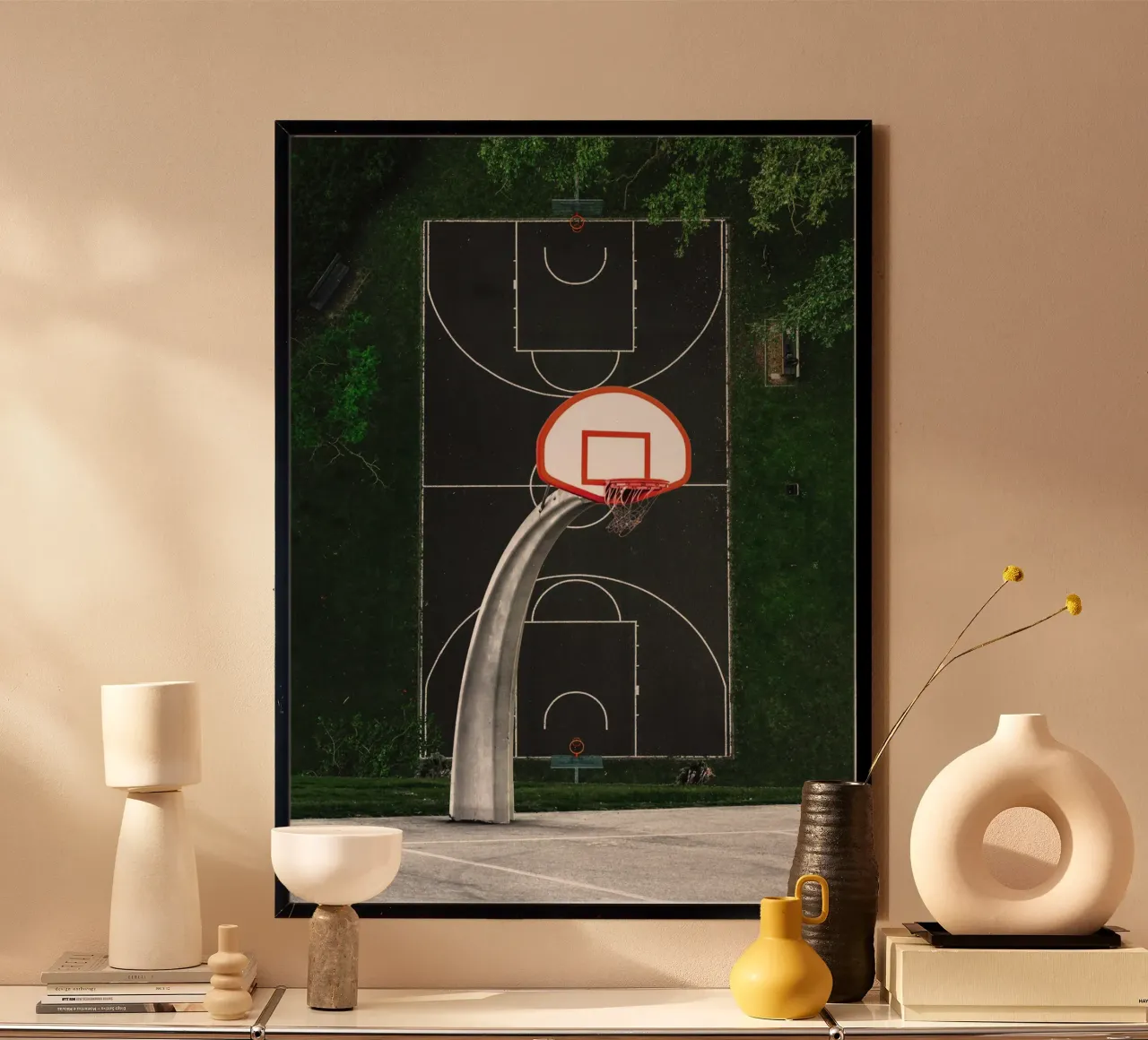Campo da basket poster con telaio in alluminio da arizrab