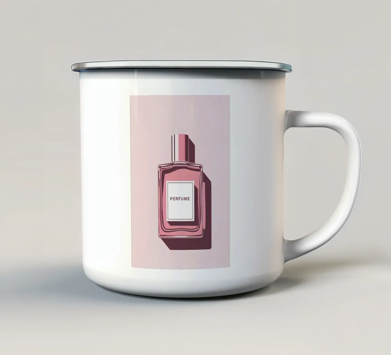 Sagoma del flacone di profumo tazza in smalto da LIFESTYLE OBJECTS