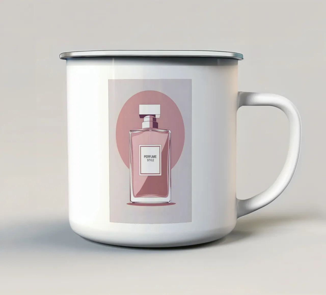 Sagoma del flacone di profumo tazza in smalto da LIFESTYLE OBJECTS