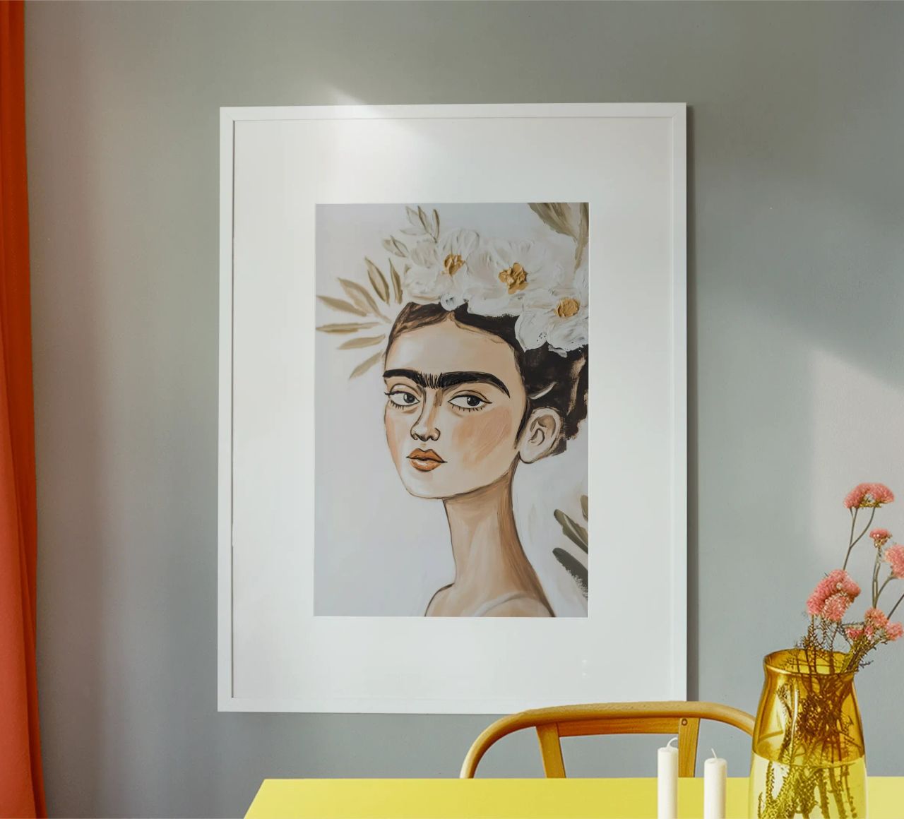 Zarte Boho Frida poster by Carinaprint