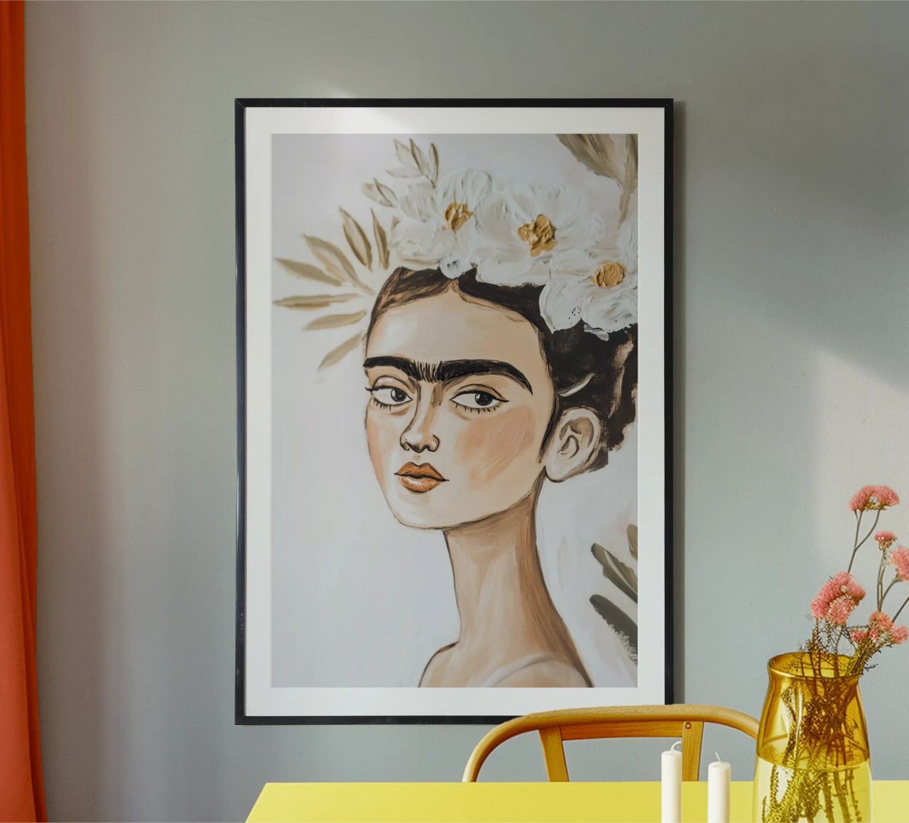 Zarte Boho Frida poster by Carinaprint