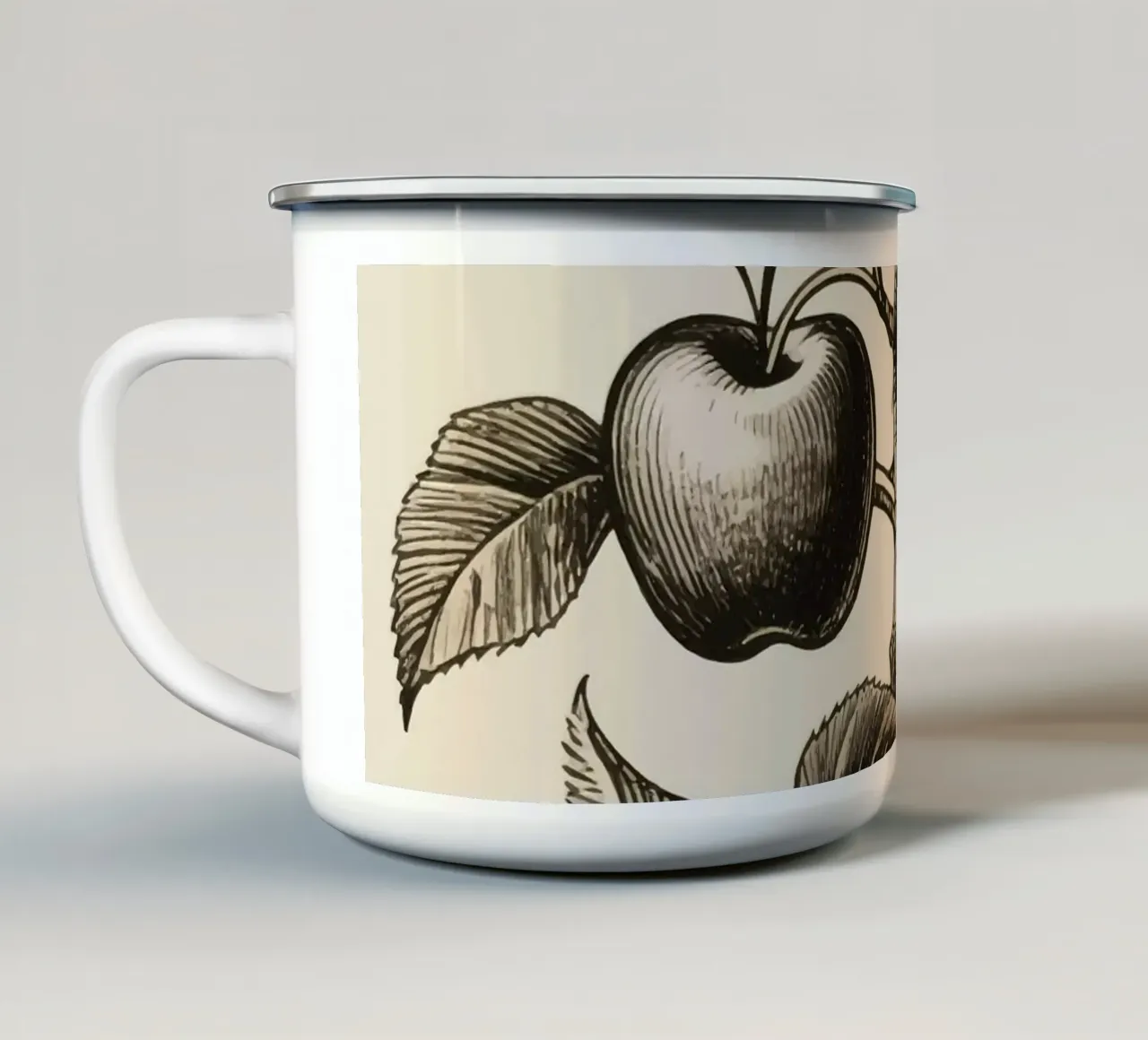 Pianta di mele tazza in smalto da knowledge