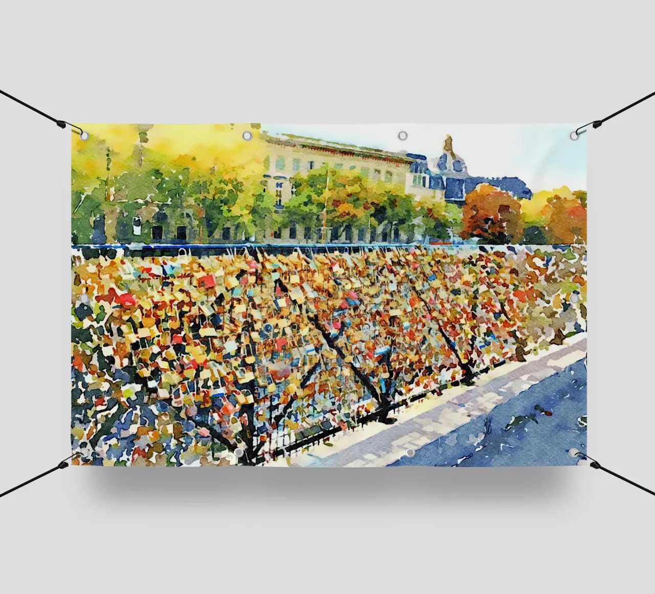 Amore a Parigi telo in pvc da Massimo Frascogna