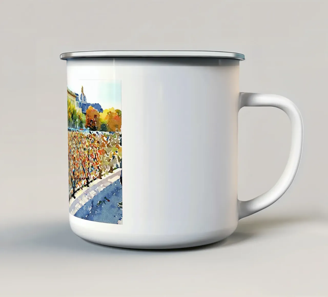 Amore a Parigi tazza in smalto da Massimo Frascogna