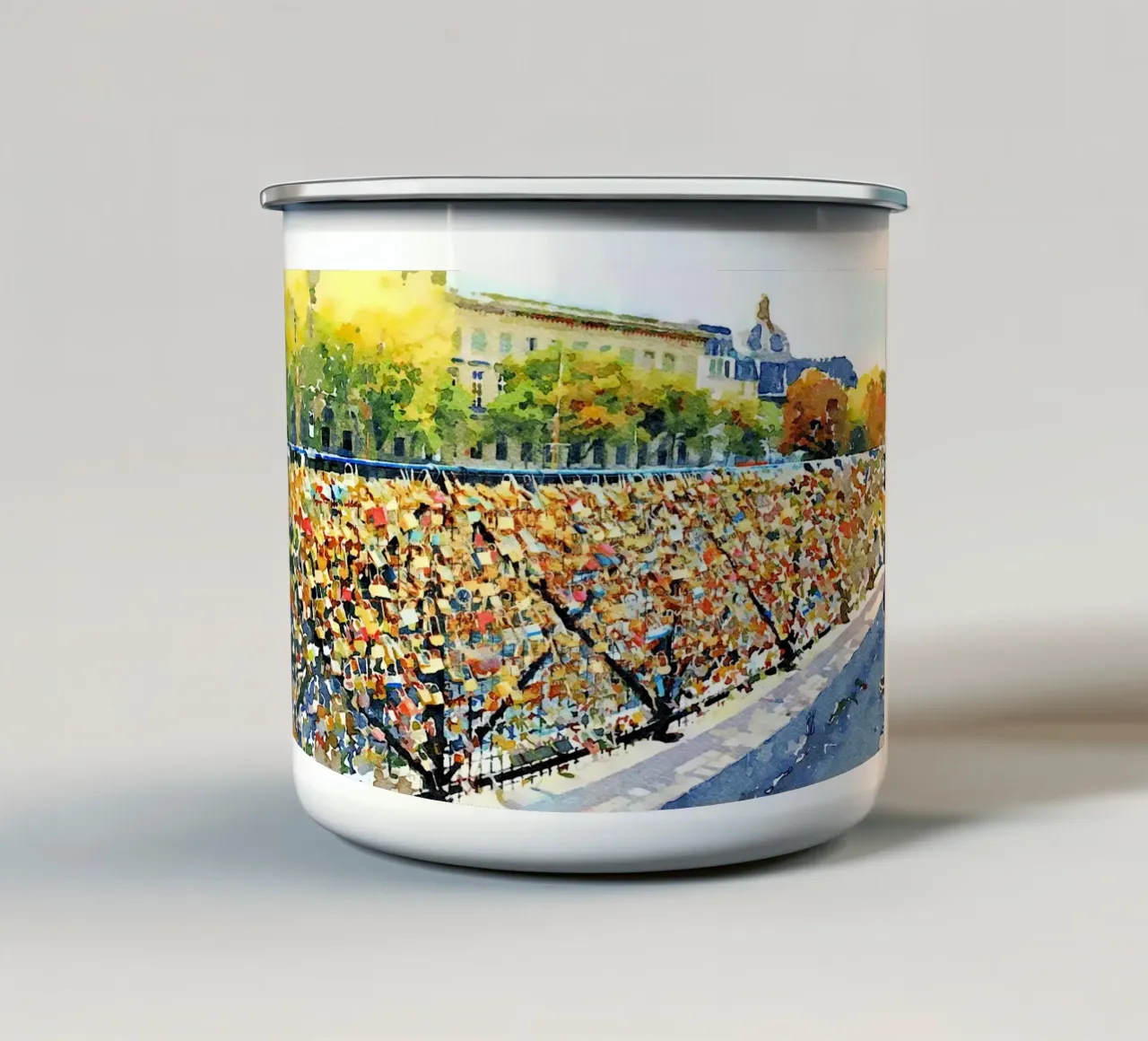 Amore a Parigi tazza in smalto da Massimo Frascogna