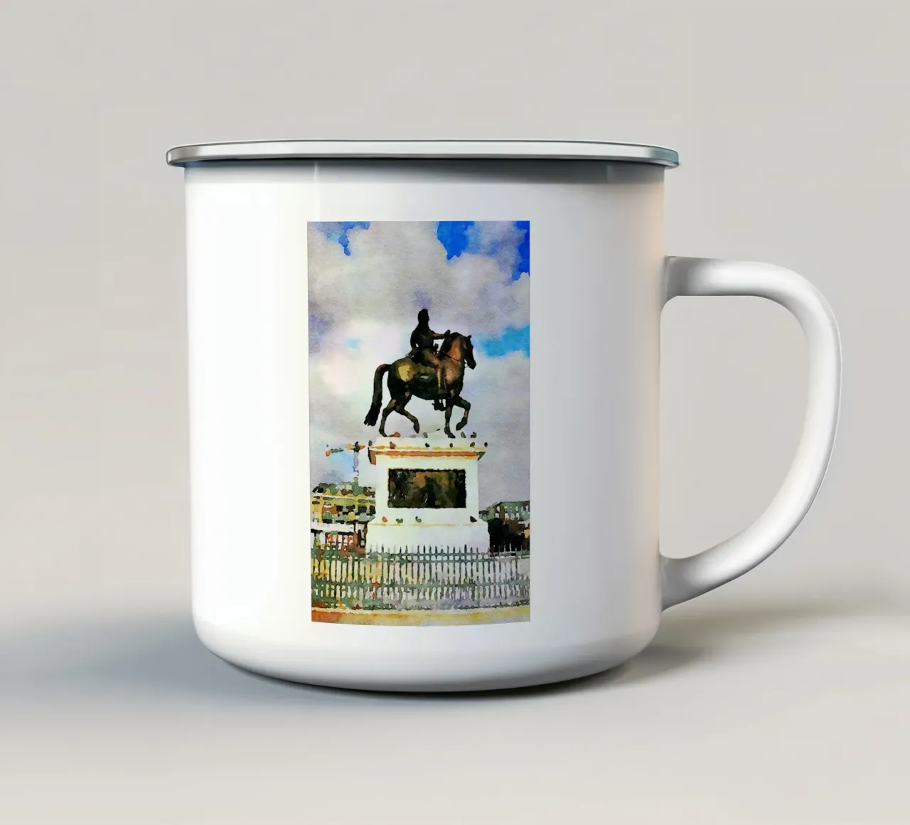 A Parigi tazza in smalto da Massimo Frascogna