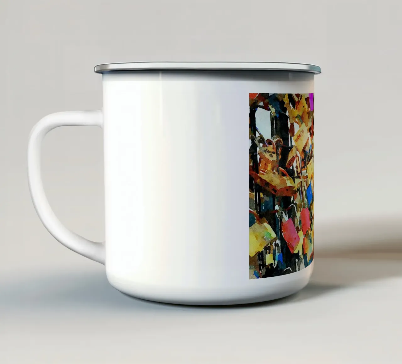 Amore a Parigi tazza in smalto da Massimo Frascogna