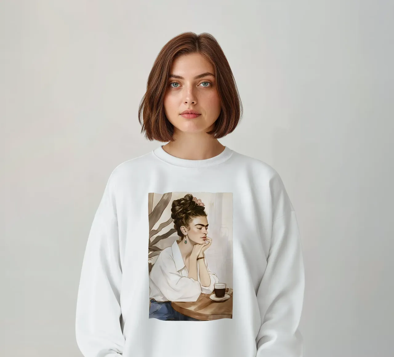 Frida caffè amore felpa da Carinaprint