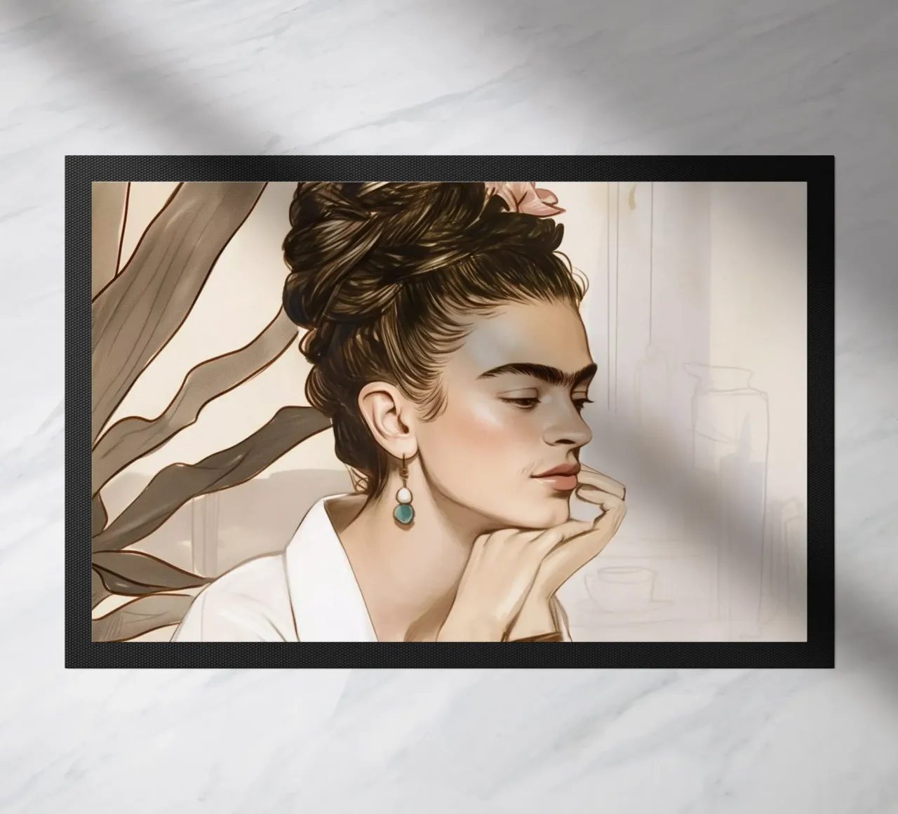 Frida Kaffee Liebe Fußmatte von Carinaprint