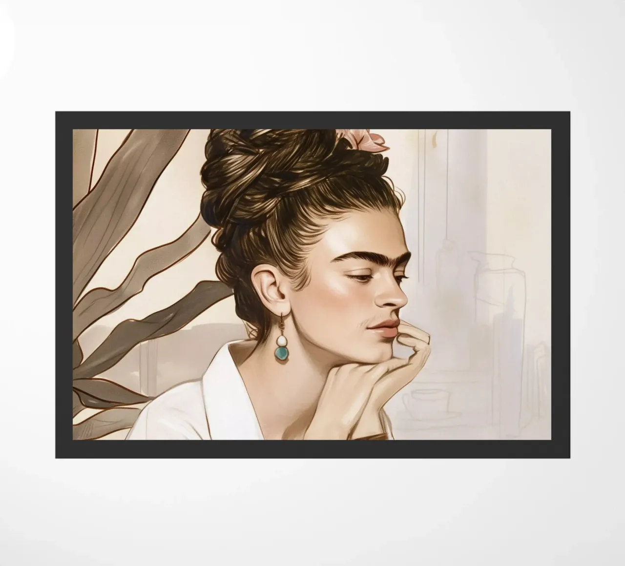 Frida Kaffee Liebe Fußmatte von Carinaprint