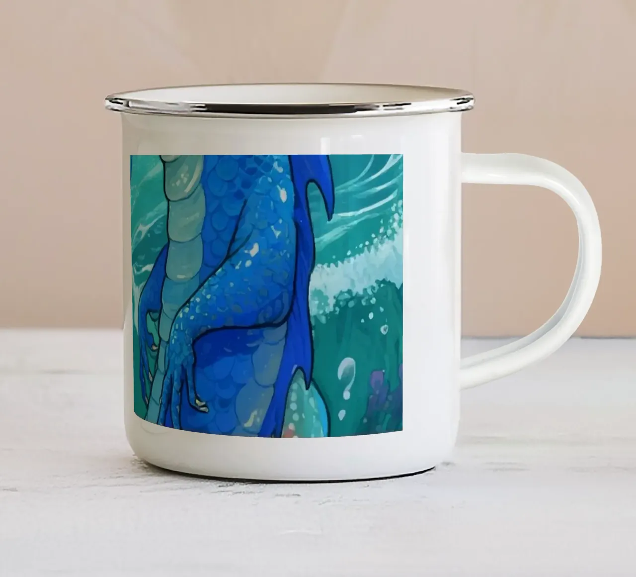 Drago subacqueo tazza in smalto da knowledge