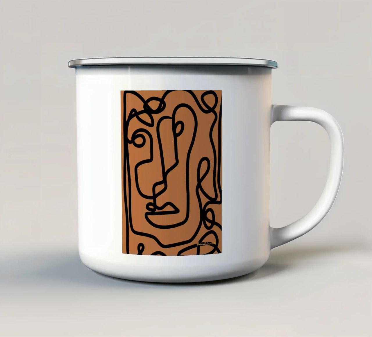 Line Movis tazza in smalto da Mike Leymi