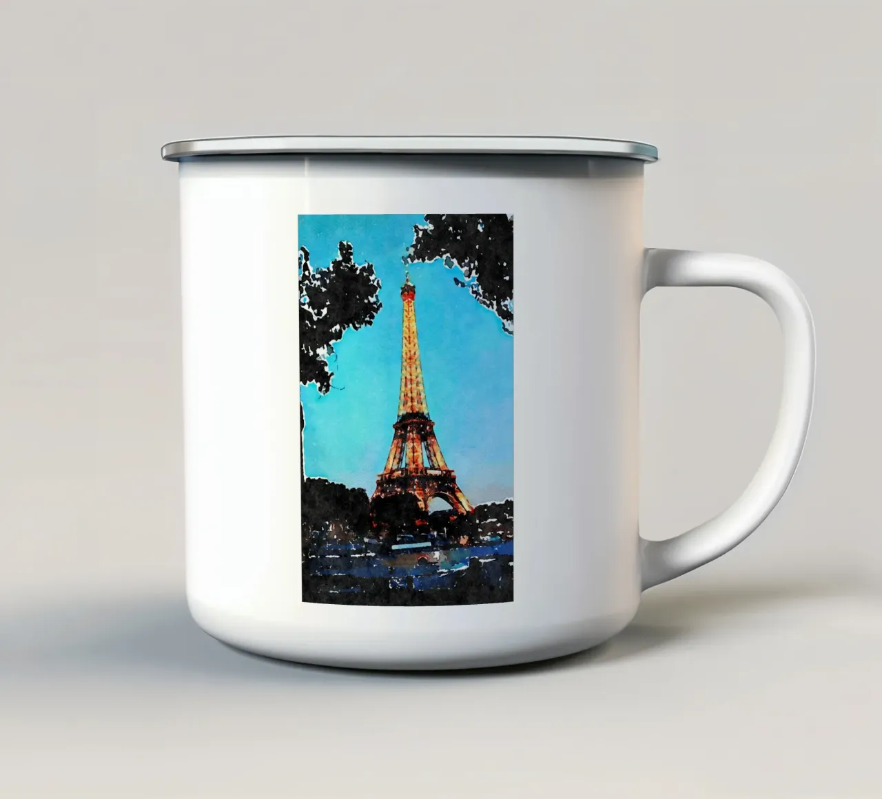A Parigi tazza in smalto da Massimo Frascogna