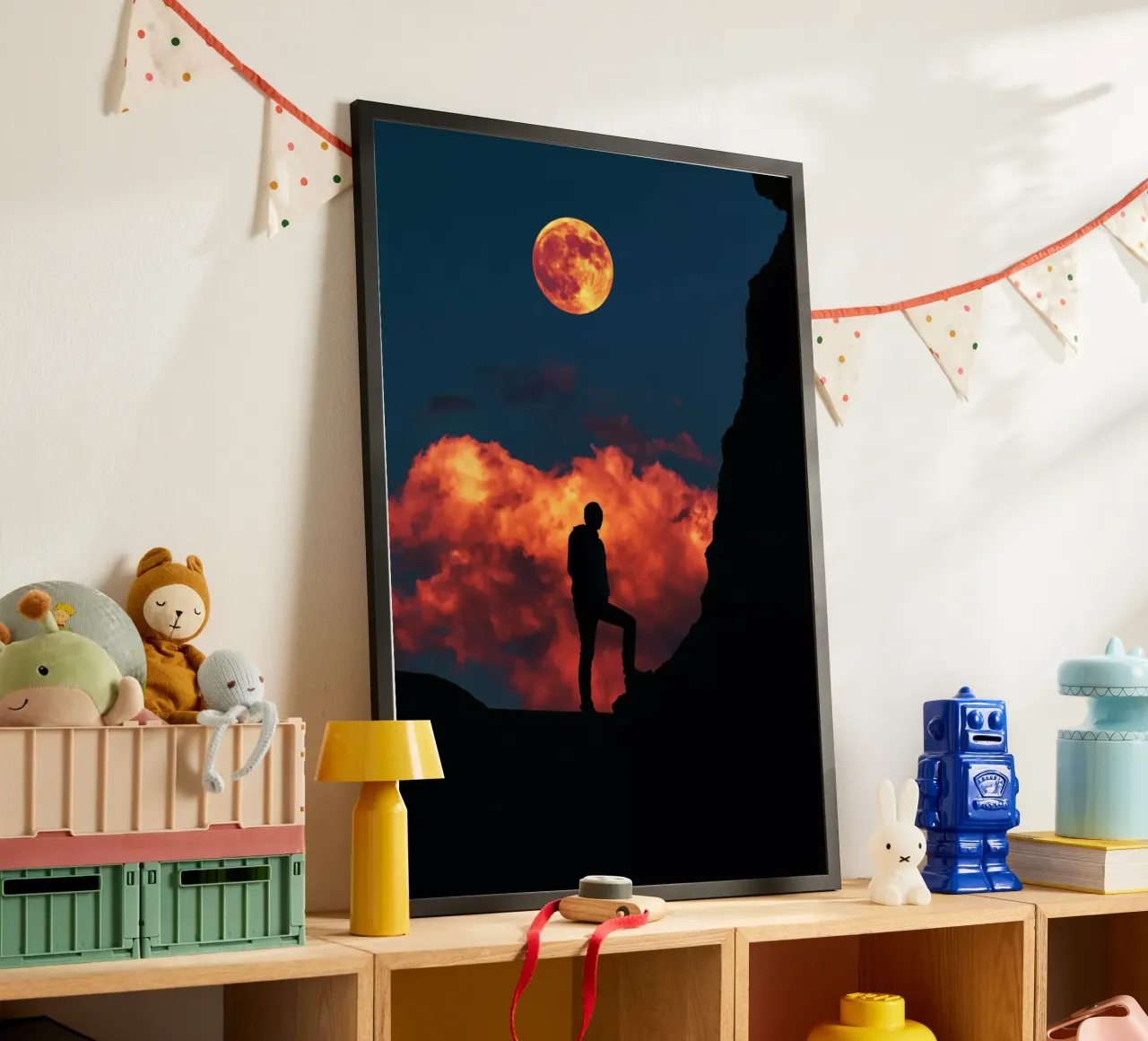 In piedi con la luna poster da arizrab