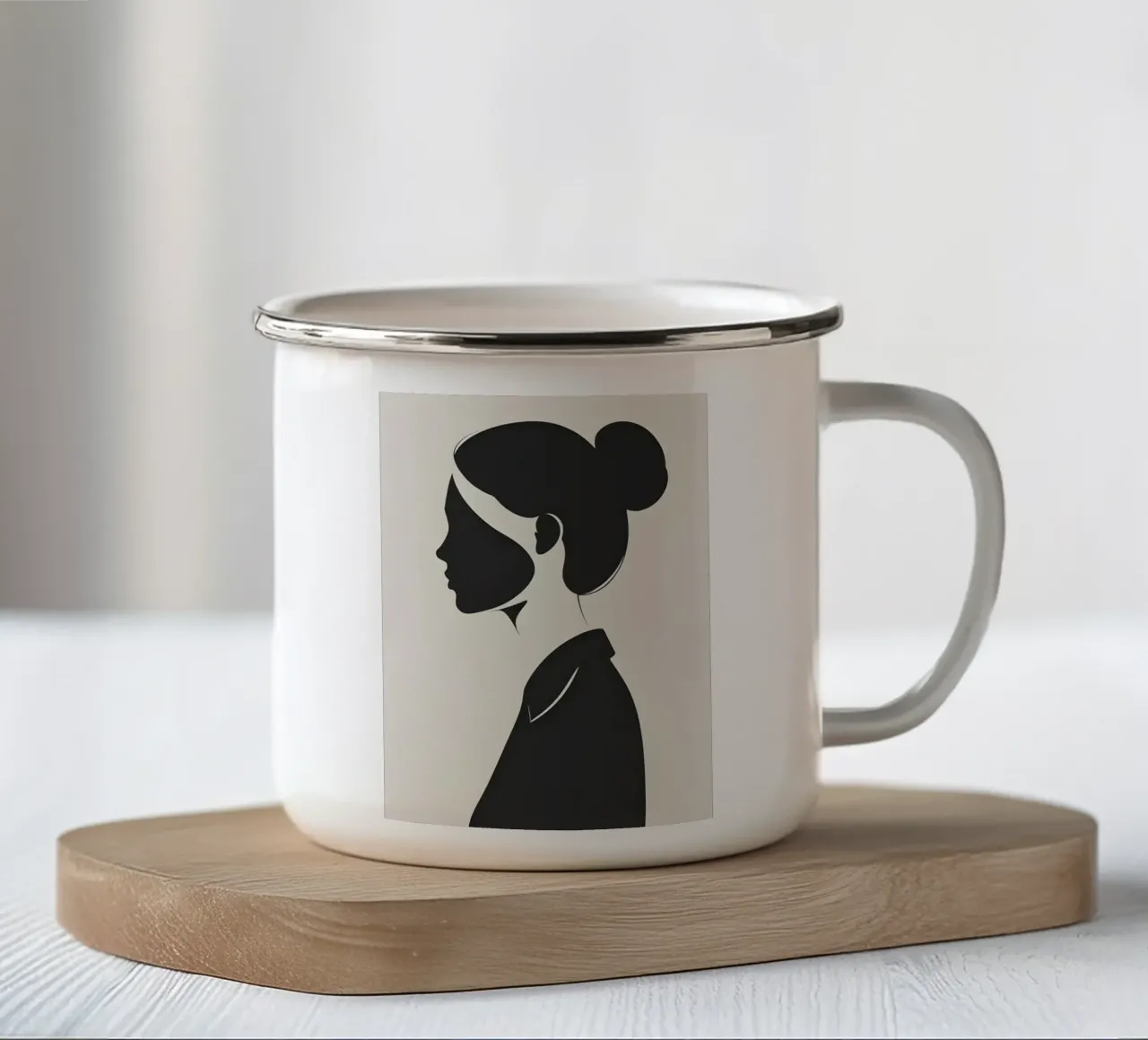 Profilo femminile tazza in smalto da LIFESTYLE OBJECTS