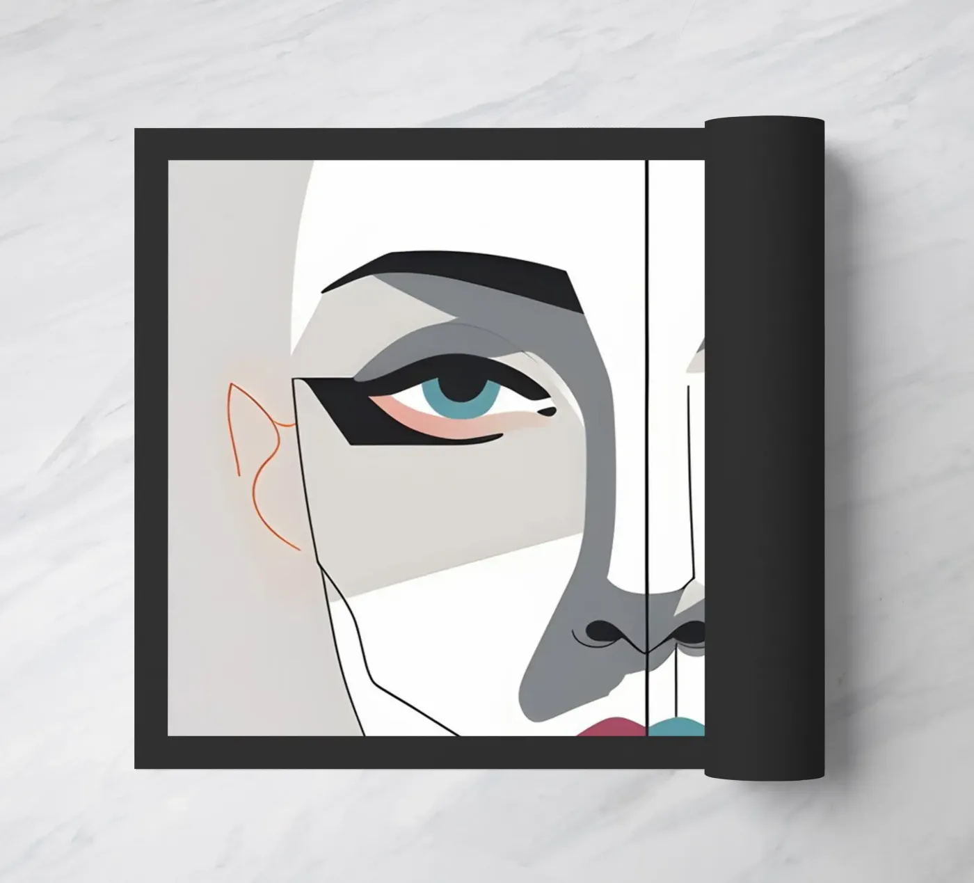 Abstrakte Gesichtskontur Fußmatte von LIFESTYLE OBJECTS