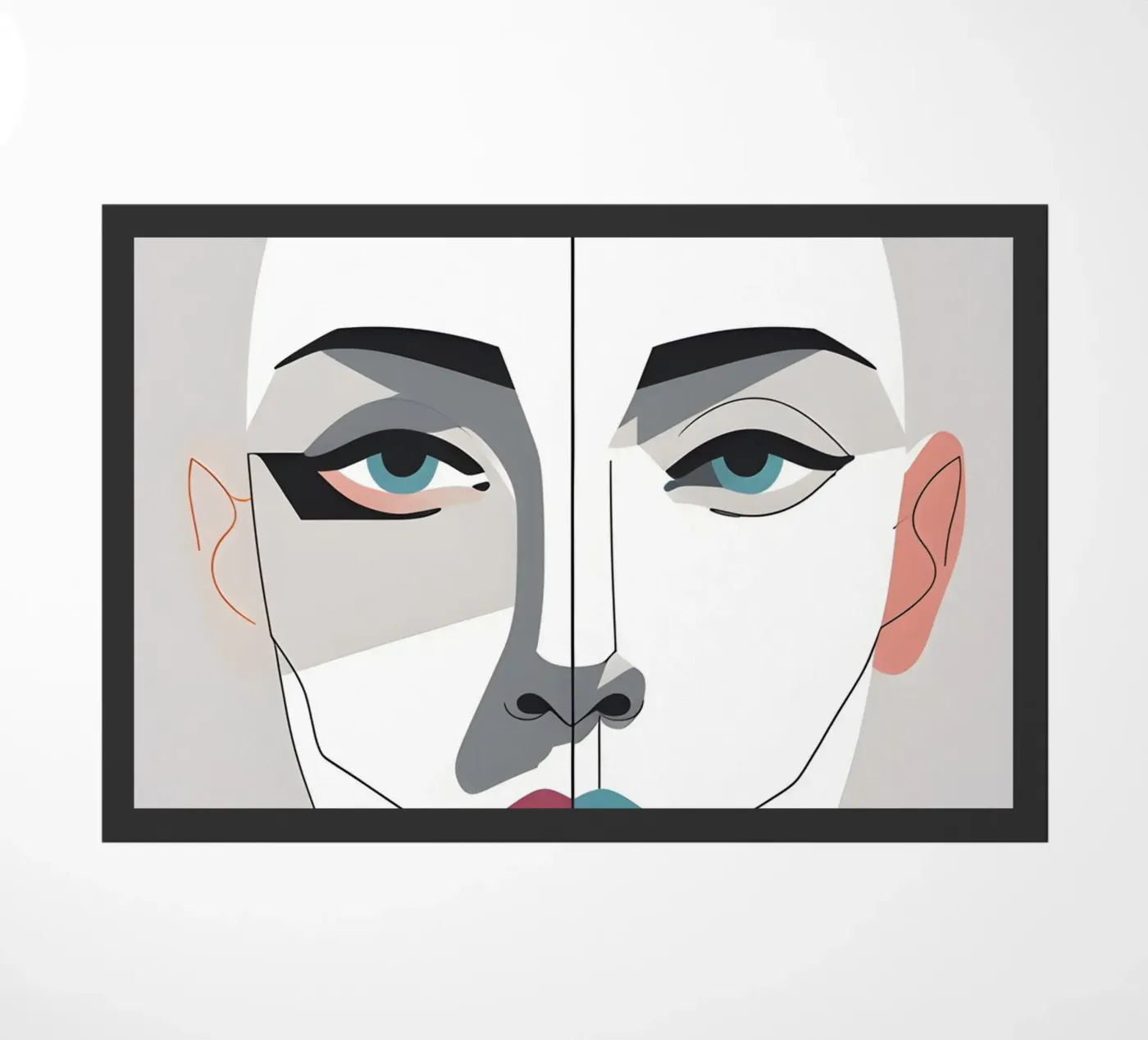 Abstrakte Gesichtskontur Fußmatte von LIFESTYLE OBJECTS