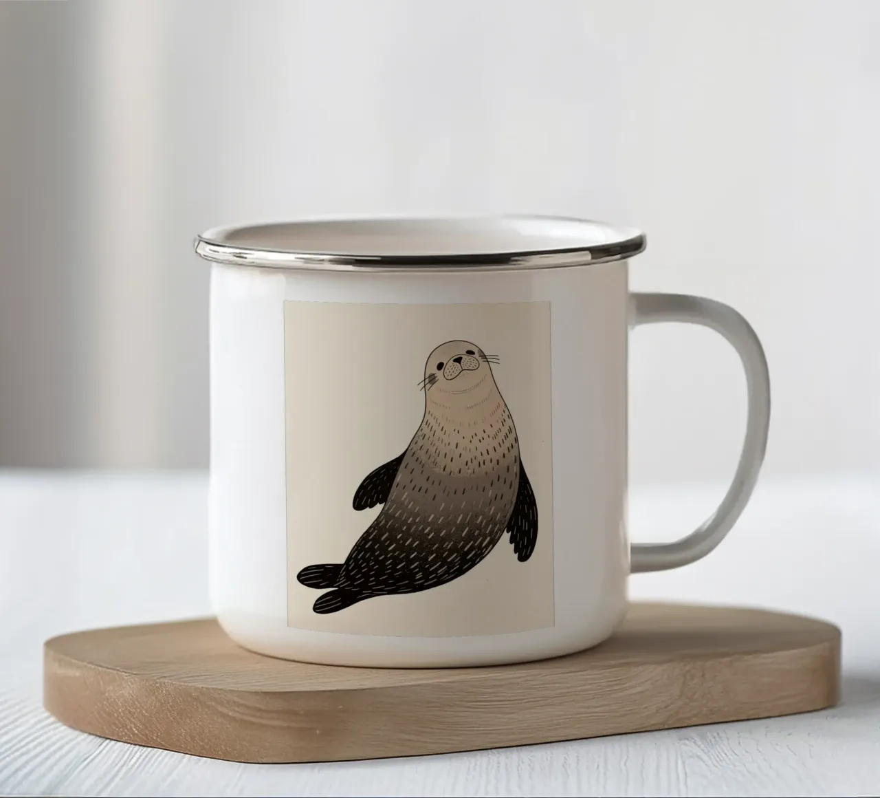 Sigillo carino tazza in smalto da knowledge