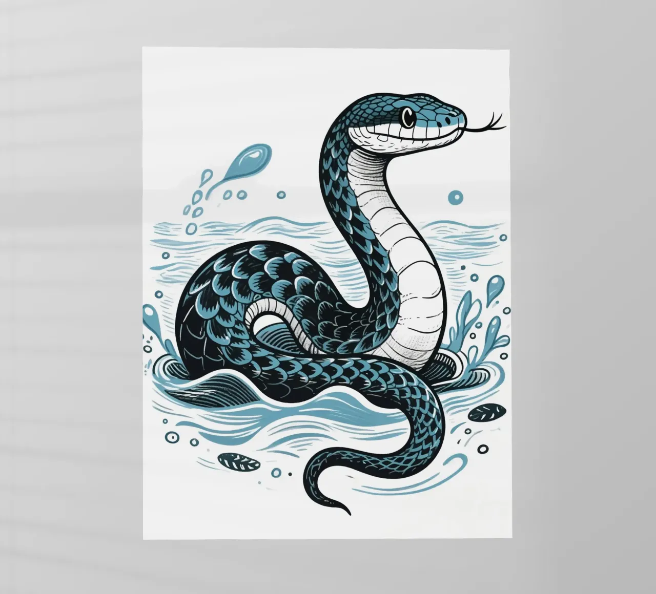 Serpente sull'acqua pellicola backlit da knowledge