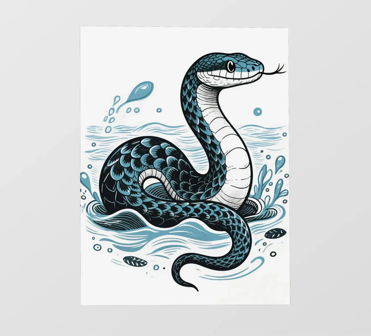 Serpente sull'acqua pellicola backlit da knowledge