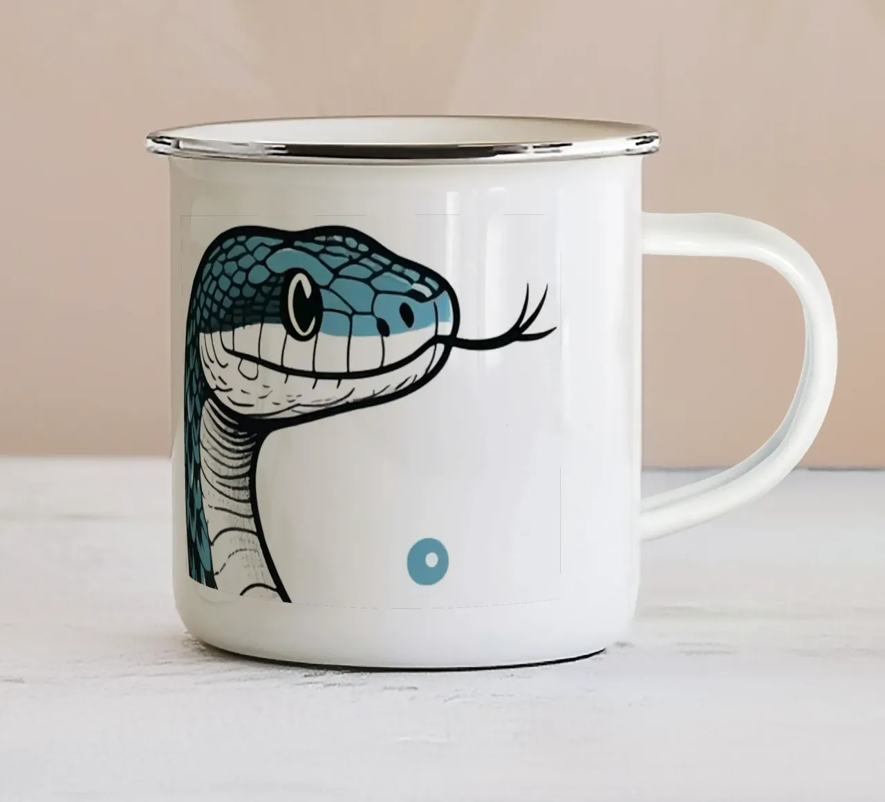 Serpente sull'acqua tazza in smalto da knowledge