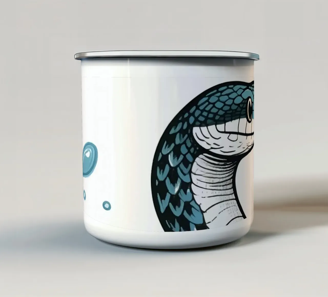 Serpente sull'acqua tazza in smalto da knowledge