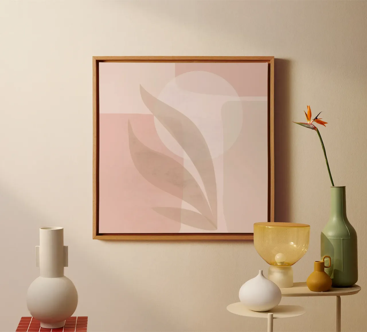 Abstract modern canvas met Baklijst van LaylaOzHome